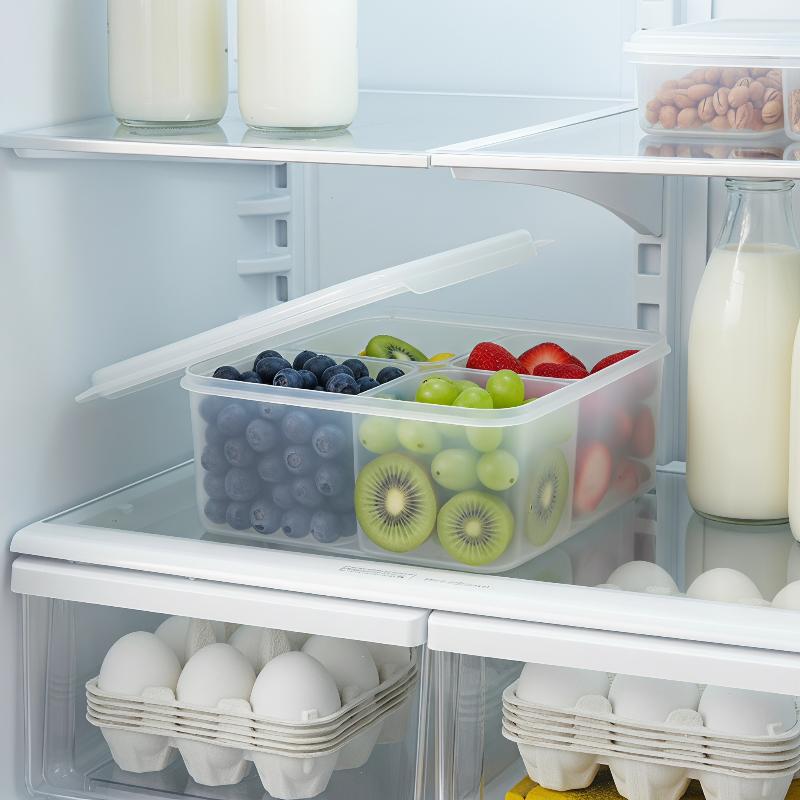 Food Prep Snacks - 4-in-1 koelkast crisper box transparante voedselbewaarbak