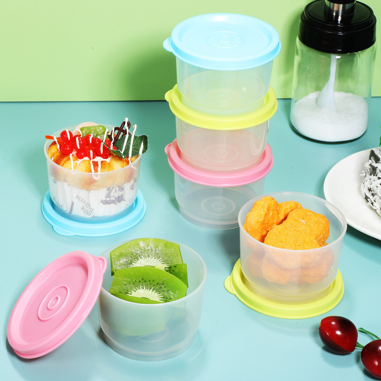 Food Prep Snacks - 6 stuks voedselcontainers, 160 ml, herbruikbare