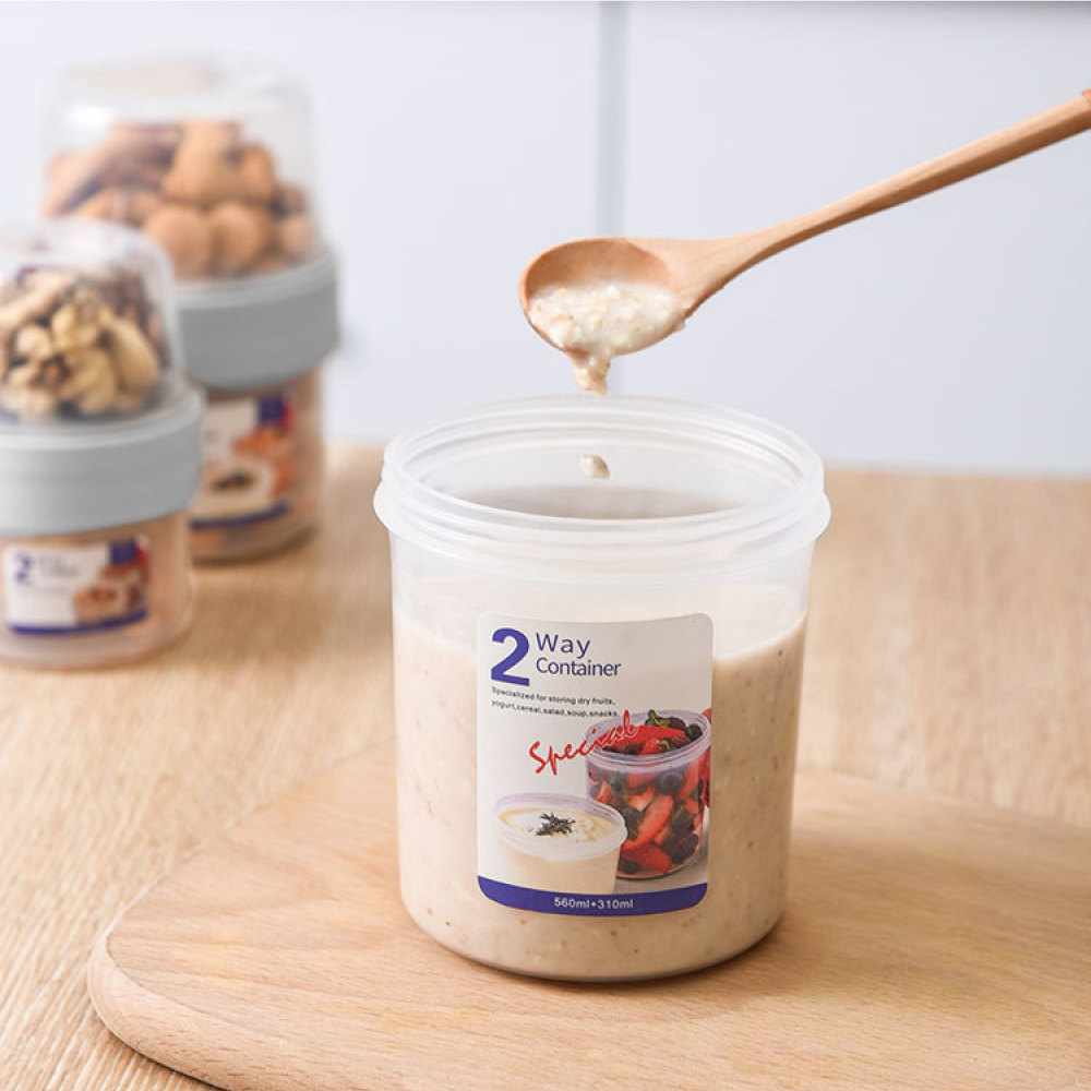 Dubbellaagse lekvrije voedselc - Food Prep Snacks recensie en prijs